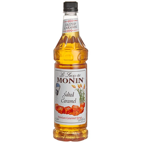 Monin Premium Salted Caramel Flavoring Syrup, 1 Liter, 4 per case
